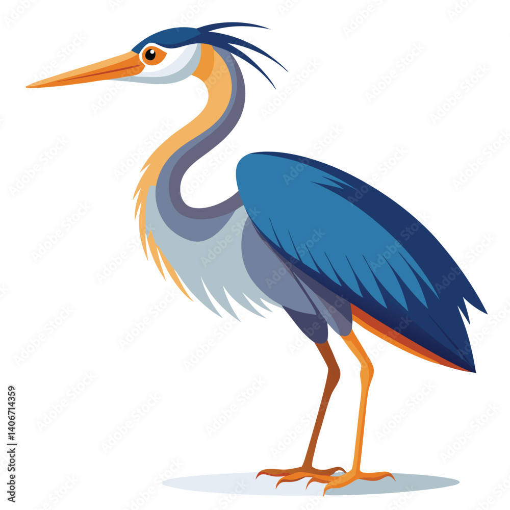 Obraz premium unique Heron bird isolated on white background