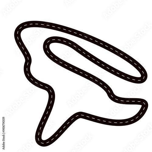 Road way in flat style 