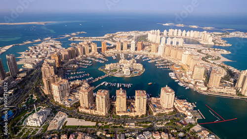 Aerial View of The Pearl in Doha, Qatar
