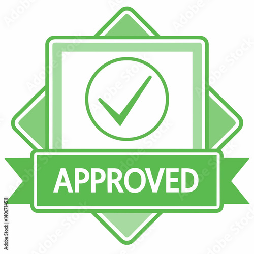 Approved stamp vector graphic for business success and validation icon design element symbol