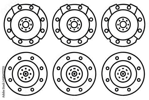 brake booster line art diagram with technical details