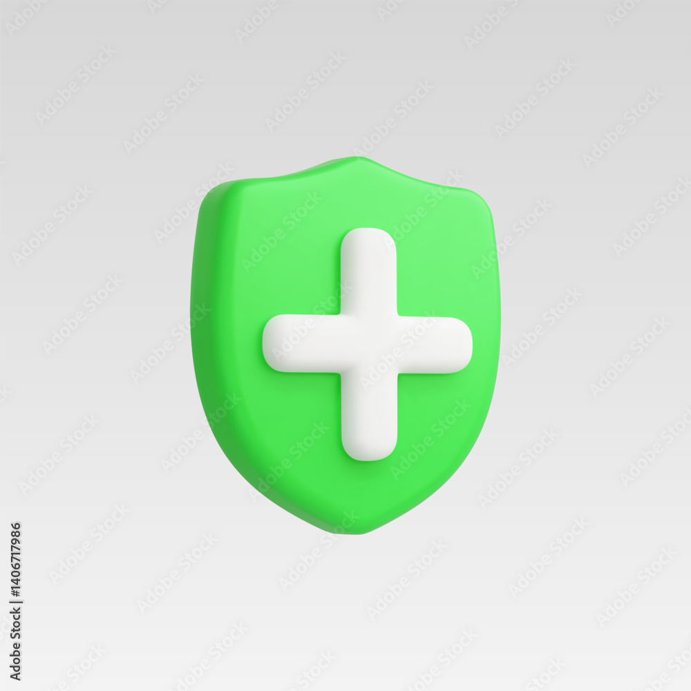 3d Realistic Medical health protection shield cross Vector illustration 3d Realistic Medical health protection shield cross Vector illustration