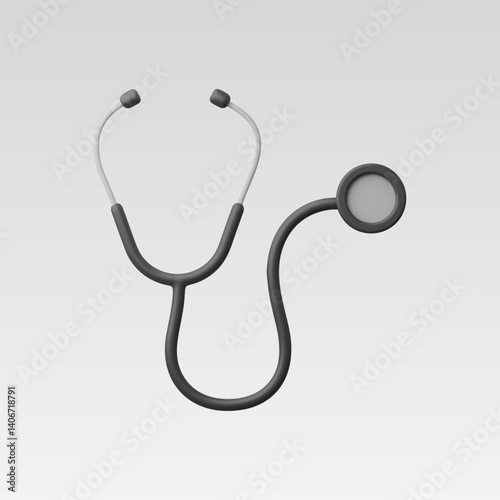 3d Realistic Stethoscope icon Vector illustration