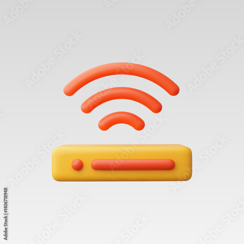 3d Realistic Wifi Router Icon vector illustration