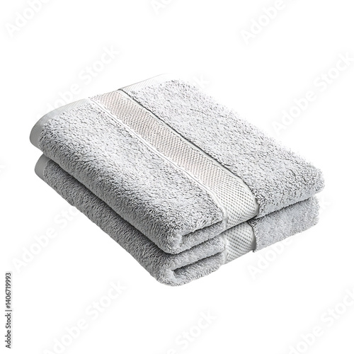 Obraz na płótnie Realistic folded white towel with soft textured fabric neatly arranged and isolated on a transparent background with no added elements or shadows visible w salonie