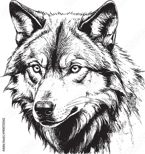 wolf head vector