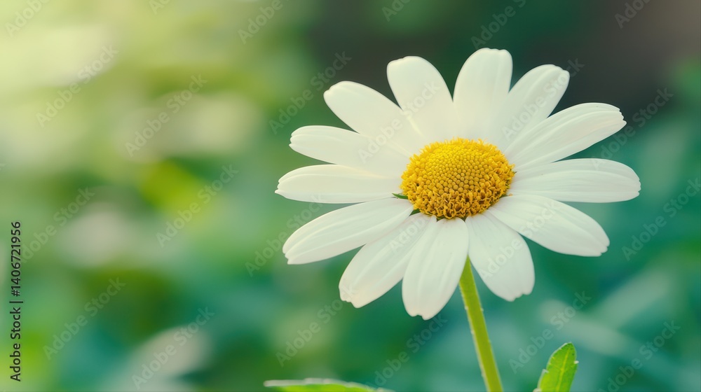 Fototapeta premium White daisy blooming in soft natural light
