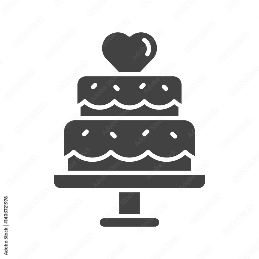 Cake icon vector image. Suitable for mobile apps, web apps and print media.
