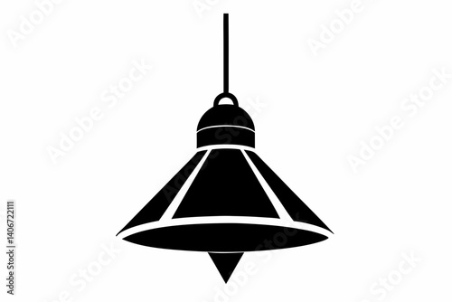 hanging pendant light silhouette vector illustration