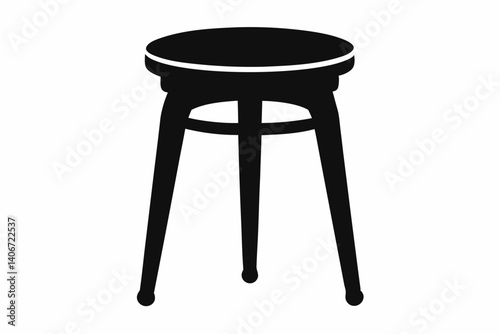 wooden stool design silhouette vector illustration