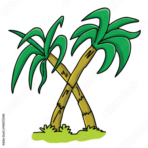 Cute cartoon hand drawn vector sugarcane clipart.