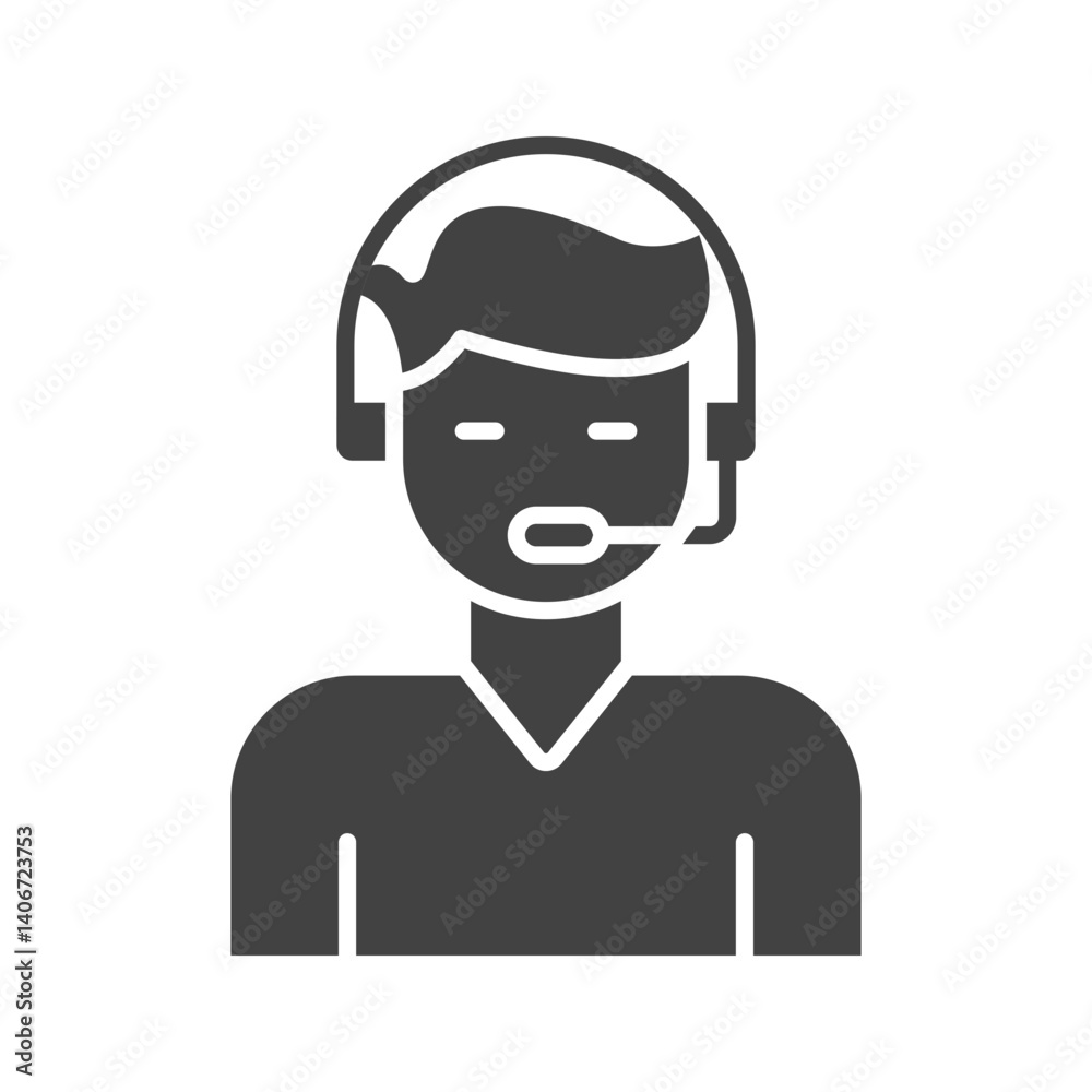 Customer Service icon vector image. Suitable for mobile apps, web apps and print media. Customer Service icon vector image. Suitable for mobile apps, web apps and print media.