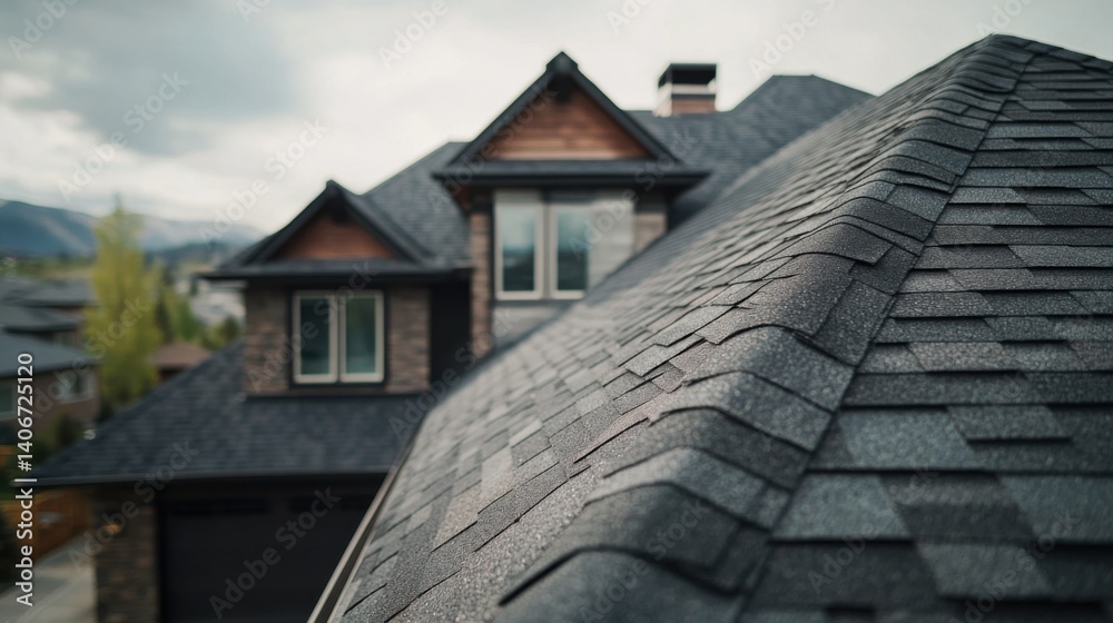 Roofing contractor replacing shingles on a house roof. Featuring roof repair Roofing contractor replacing shingles on a house roof. Featuring roof repair