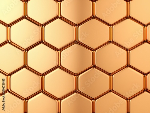 Golden Honeycomb Pattern Textured Surface Background for Creative Design Projects