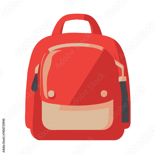 simple red backpack icon simple shapes vector 