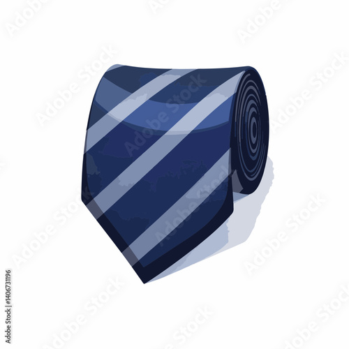 Elegant rolled silk necktie with diagonal stripes, fashion accessory