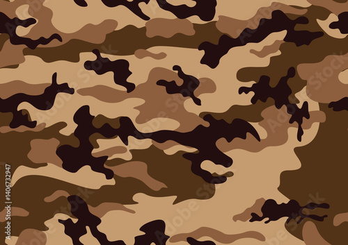 
Military camouflage texture seamless pattern, desert modern background, vector illustration