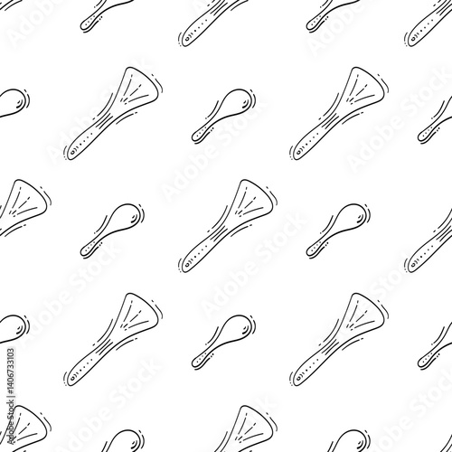 kitchen utensil pattern. kitchenware seamless pattern. doodle kitchen background