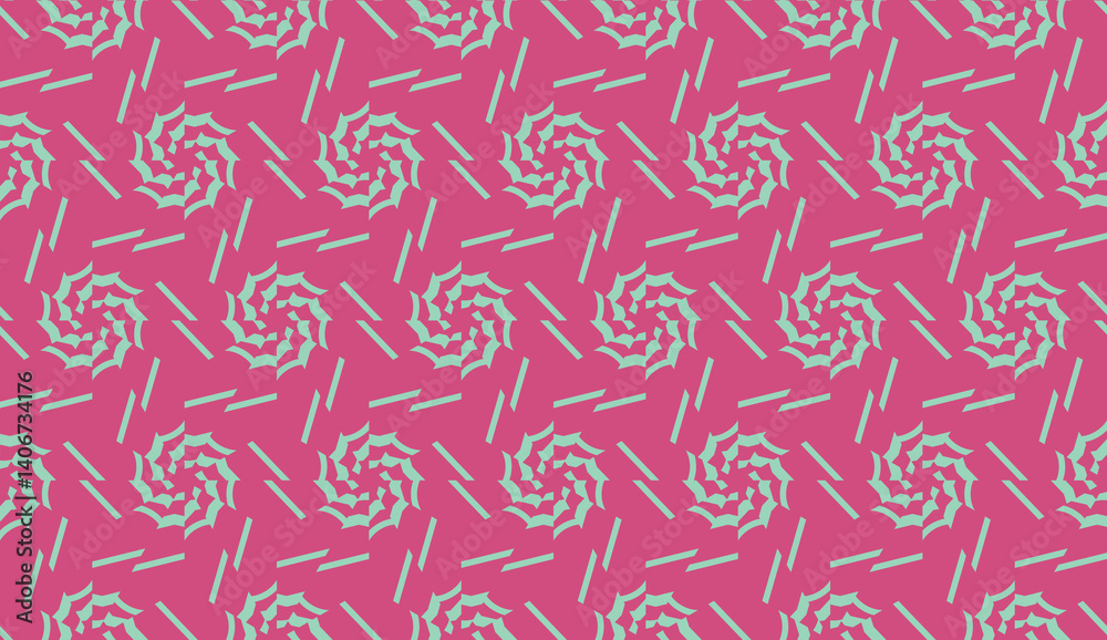 Naklejka premium Vector layout with curved line, illusion triangles. Abstract hipster pattern. For your wallpaper, advert, banner, poster. Cherry color.