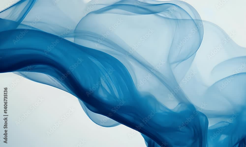 Blue ink swirling in water, abstract art background