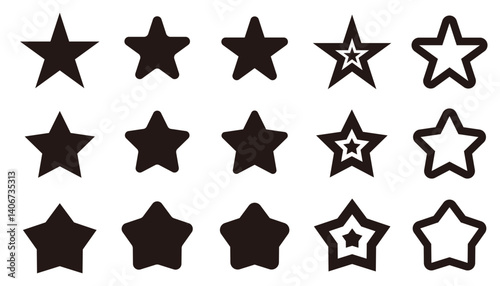 A set of cute and pop star silhouettes