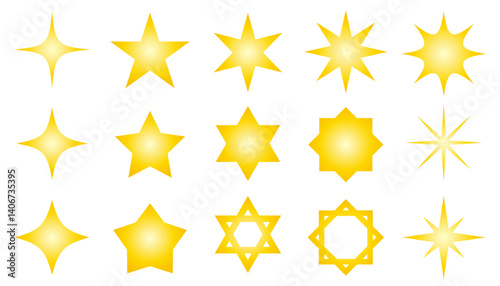 A pop and cute set of various stars and glitter