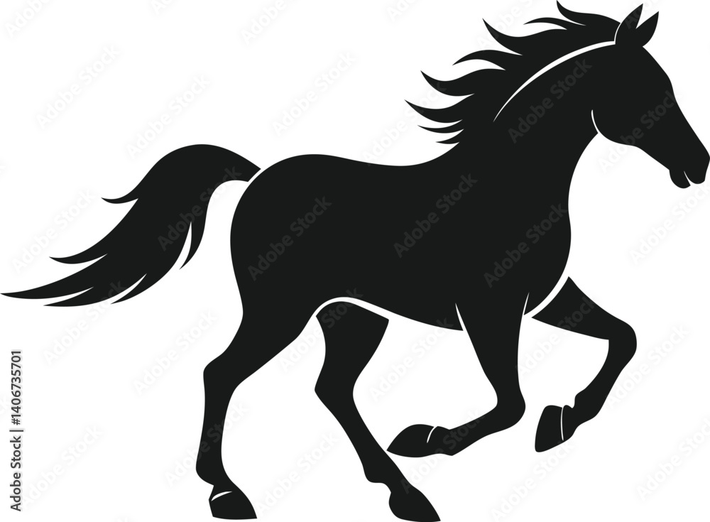 Obraz premium Running horse silhouette