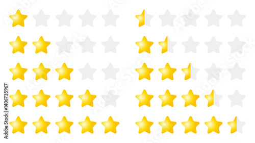 Cute plump star rating ranking set