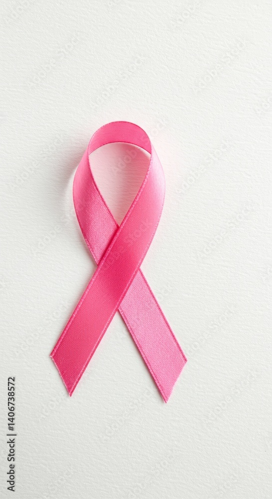 Pink awareness ribbon on white background Pink awareness ribbon on white background