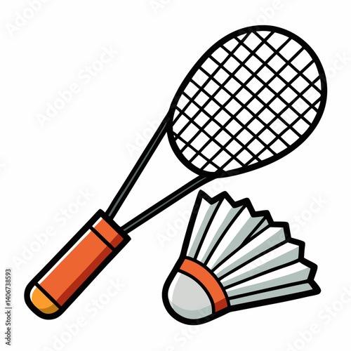 badminton racket isolated on white