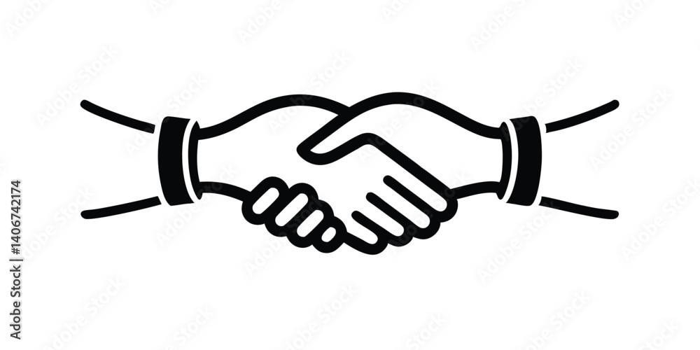 Obraz premium Minimalist Handshake Line Drawing Continuous Style