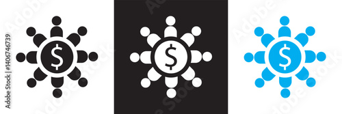 Diversification icon. Business strategy for allocating funds and resources to reduce risks. Vector for websites, mobile interfaces, presentations, banner, visual branding etc. Vector illustration. 