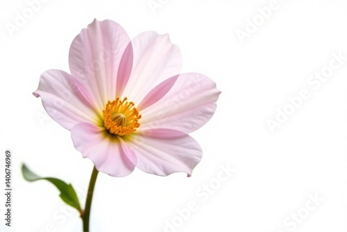 Delicate flower isolated on a crisp white background, petals, elegant, bloom