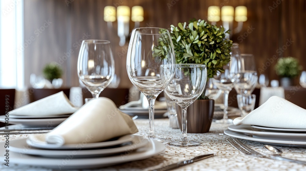 Fototapeta premium Elegant table setting in a restaurant