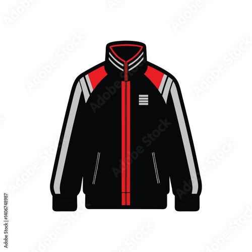 Sports Jacket Retro Athletic Wear Monochrome Design