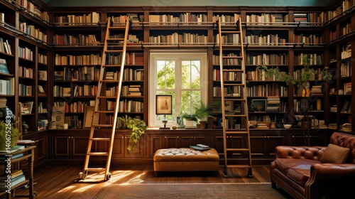 ladder books bookshelf