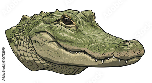 Isolated Alligator Head