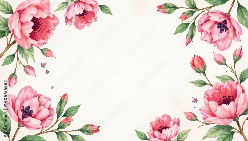Obraz premium Delicate watercolor floral pattern, soft hues, subtle details, subtle, bloom