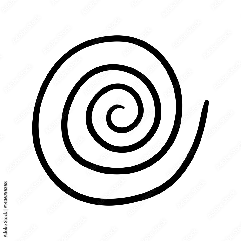 Fototapeta premium Spiral hand draw icon vector. Volute illustration sign. Hypnotic Spiral symbol or logo.