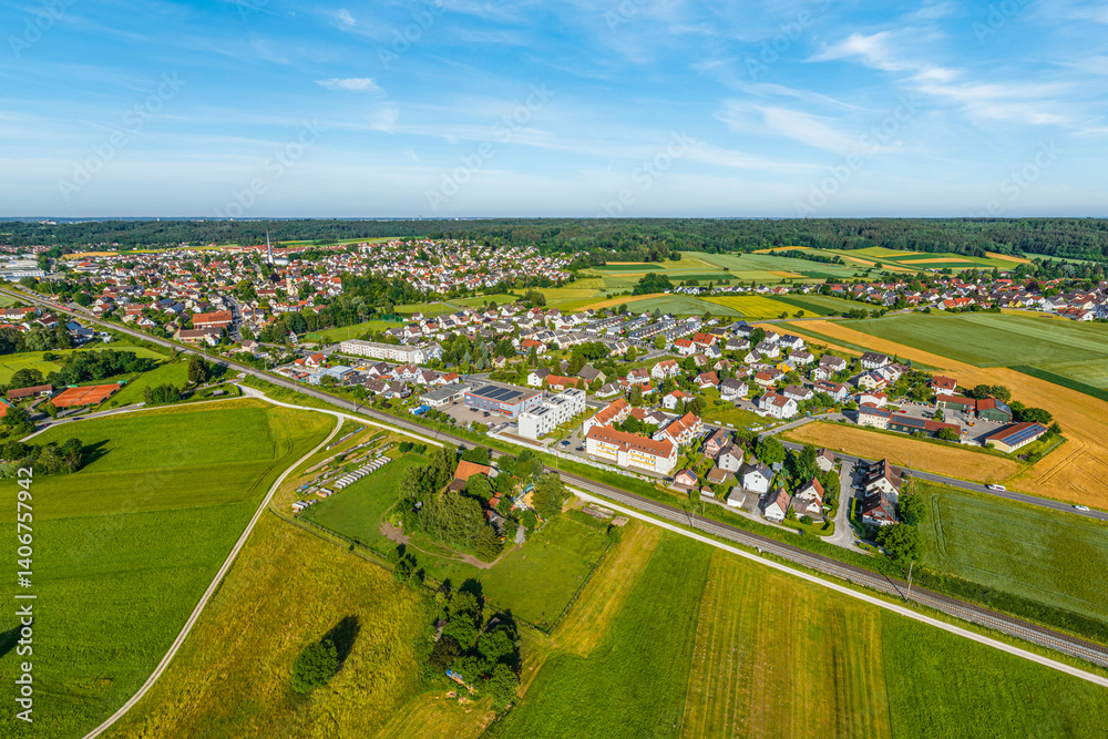 Romantischer Sommerabend im schwäbischen Schmuttertal rund um Diedorf bei Augsburg