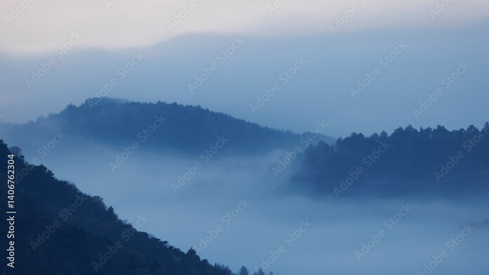 Fototapeta premium morning landscape in the Vercors foothills, France