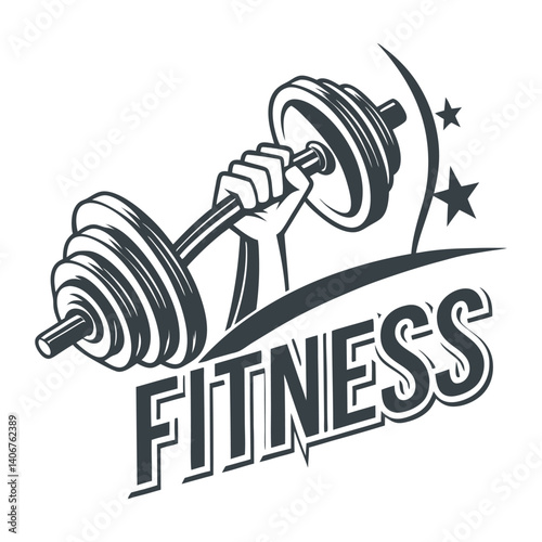 Fitness Gym Workout Logo, fitness logo, High protein icon. fitness logo, badge, symbol, stamp or logo. Fitness nutrition for gym and muscles logotype, sticker, emblem, mark or seal, t-shirt design