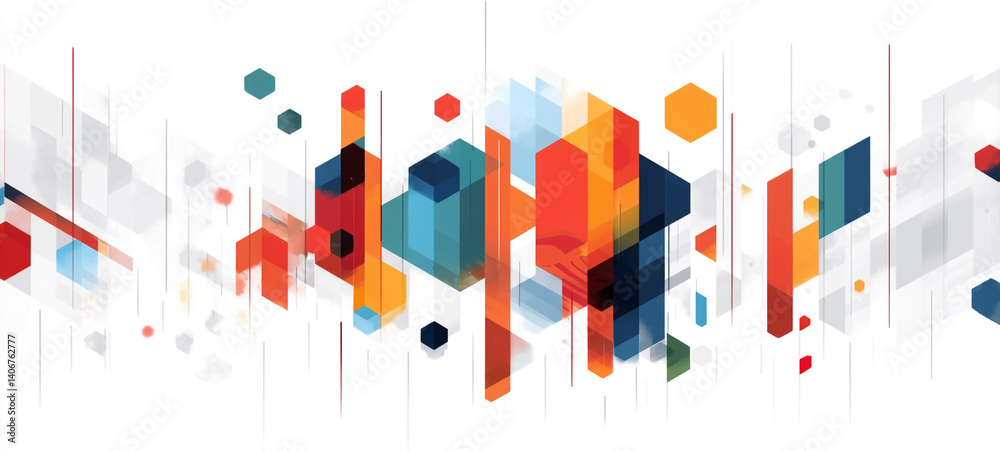 Medical abstract geometric background with flat icons and symbols. Abstract background with hexagon shape and digital technology concept