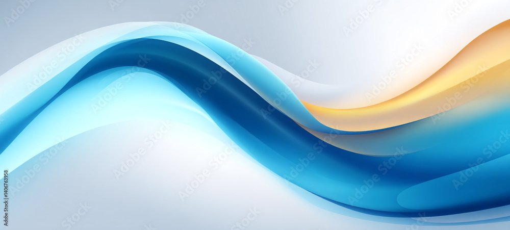 Abstract white and blue curve shapes background. Elegant blue wave design on white background for banners,