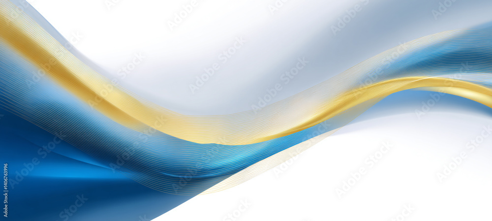 Abstract white and blue curve shapes background. Elegant blue wave design on white background for banners,