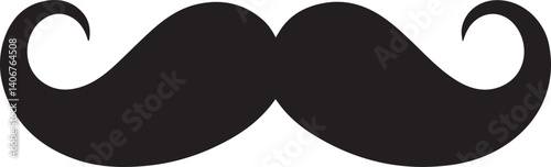 Classic Mustache Black Vector – Vintage Beard & Facial Hair Icon Set
