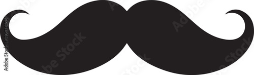 Classic Mustache Black Vector – Vintage Beard & Facial Hair Icon Set