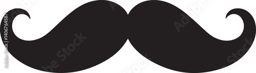 Classic Mustache Black Vector – Vintage Beard & Facial Hair Icon Set