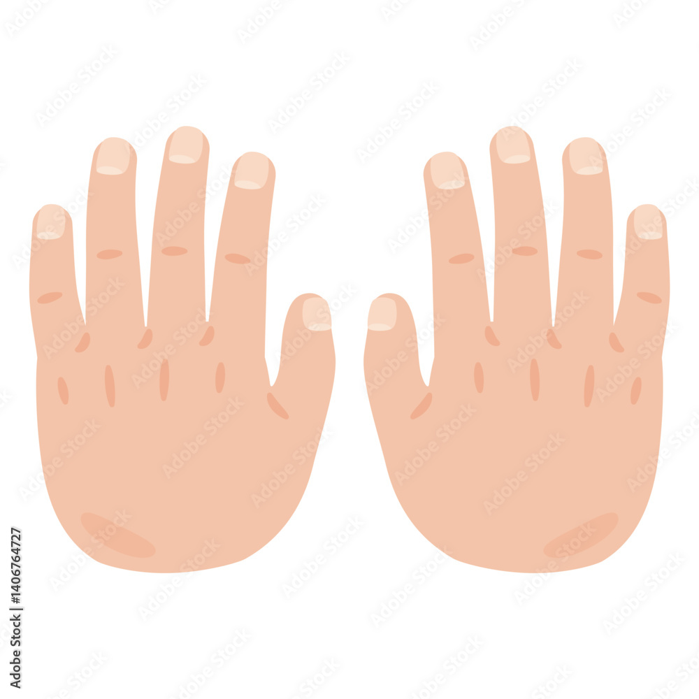 Fototapeta premium 両手の甲のイラスト