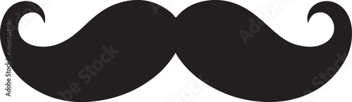 Classic Mustache Black Vector – Vintage Beard & Facial Hair Icon Set